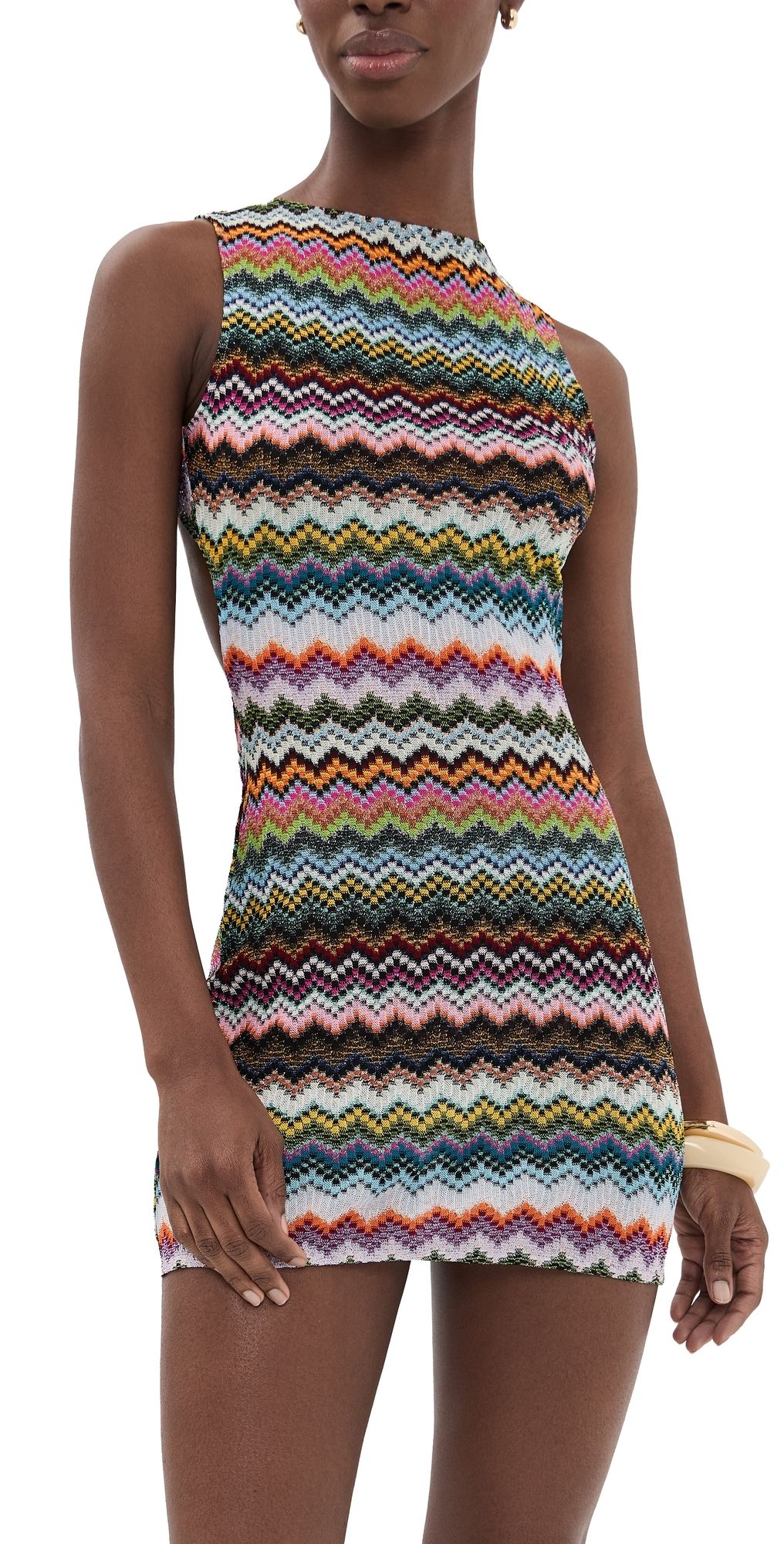 Missoni Short Cover Up Dress Multicolor With Dark Base 38
