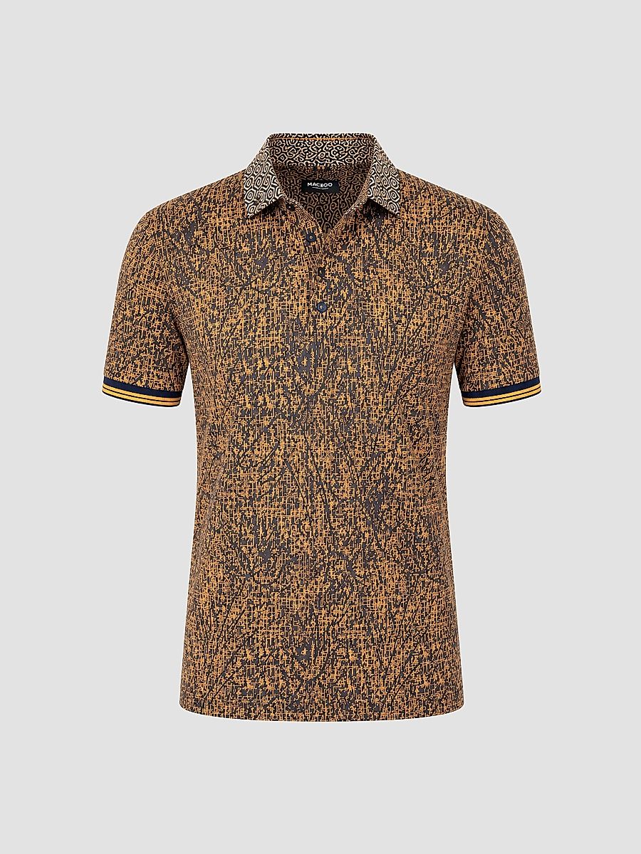 Men's Knit Polo Shirt - Yellow - Size XXXXL