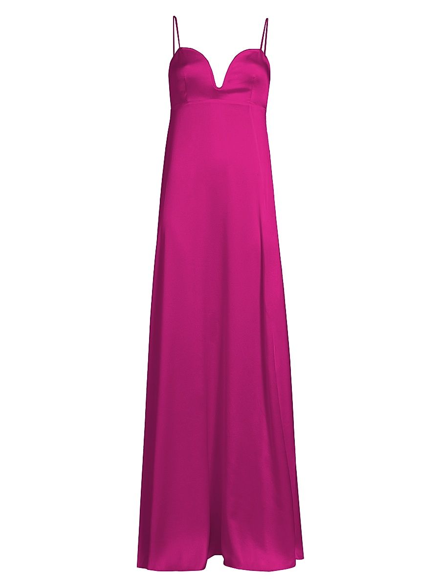 Women's Elara Charmeuse Slip Gown - Magenta - Size Large