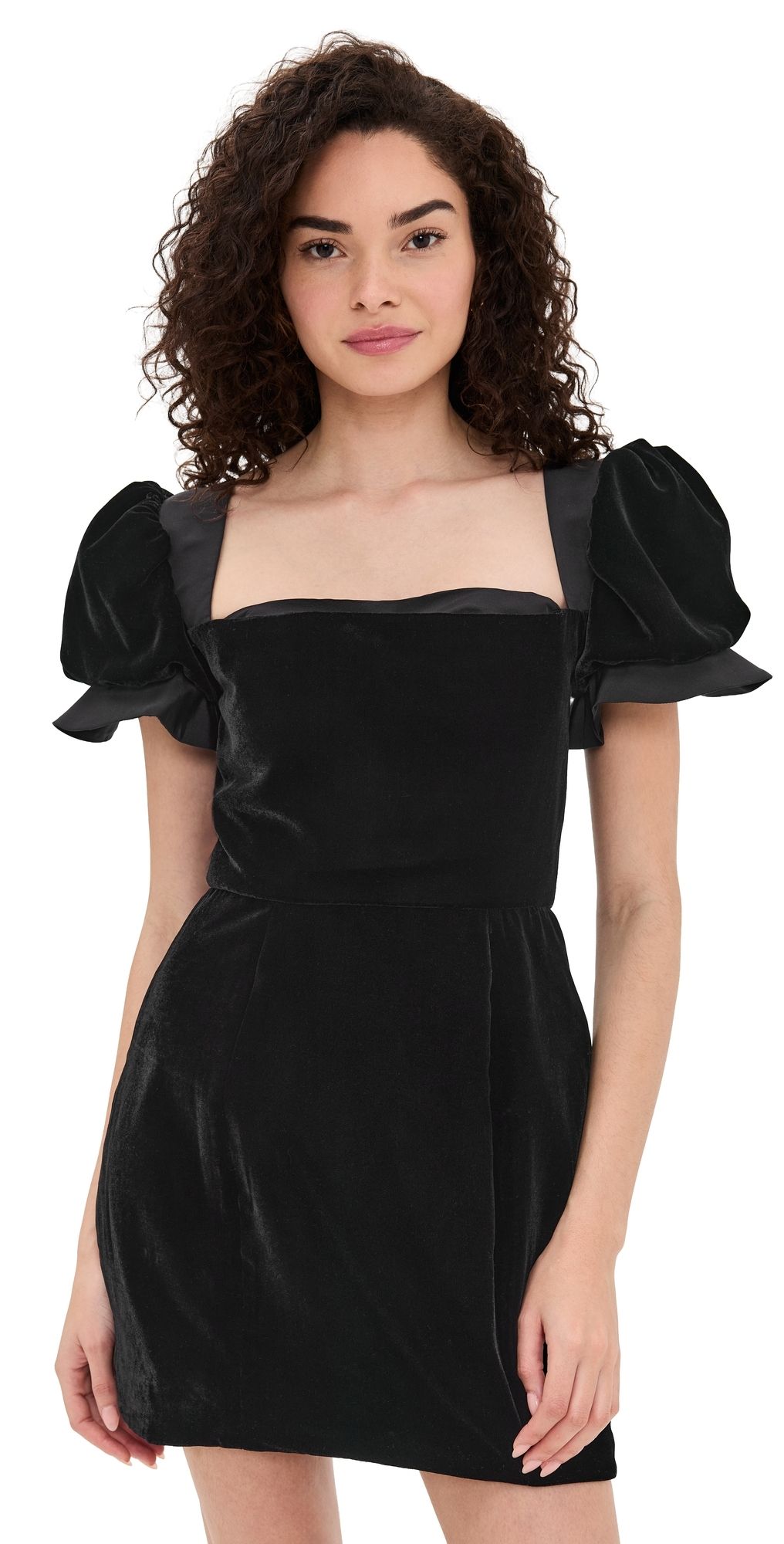 Damaris Bailey Rose Velvet Mini Dress Black Velvet S