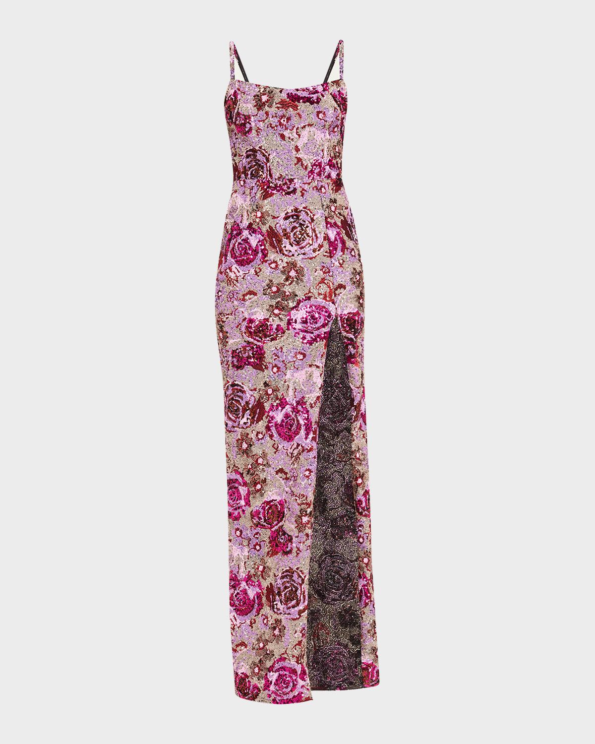 Allegra Floral Sequin Maxi Dress