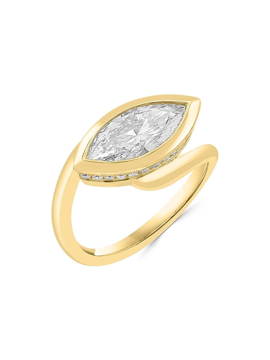 Women's 14K Yellow Gold & 2.19 TCW Lab-Grown Diamond Wraparound Ring - Yellow Gold - Size 7