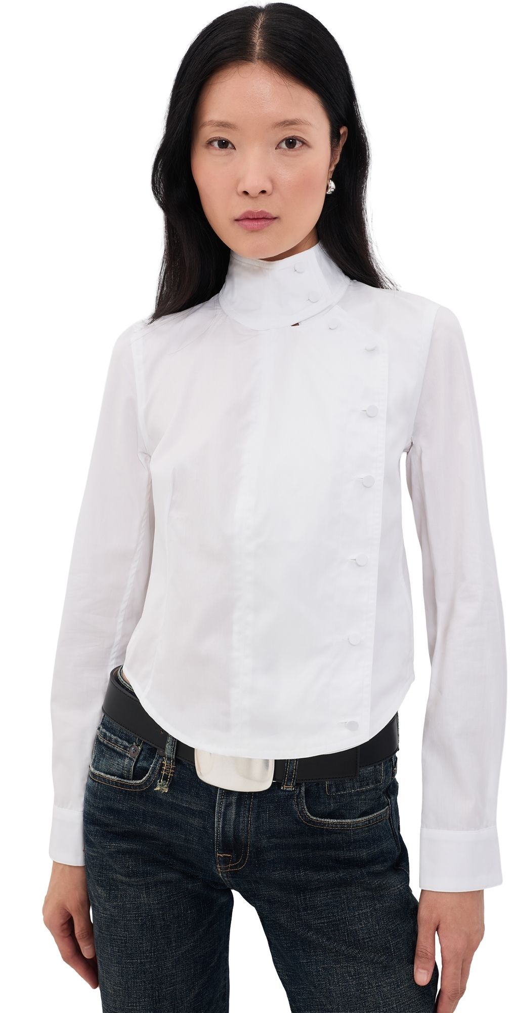 R13 Asymmetrical Front Shirt White S