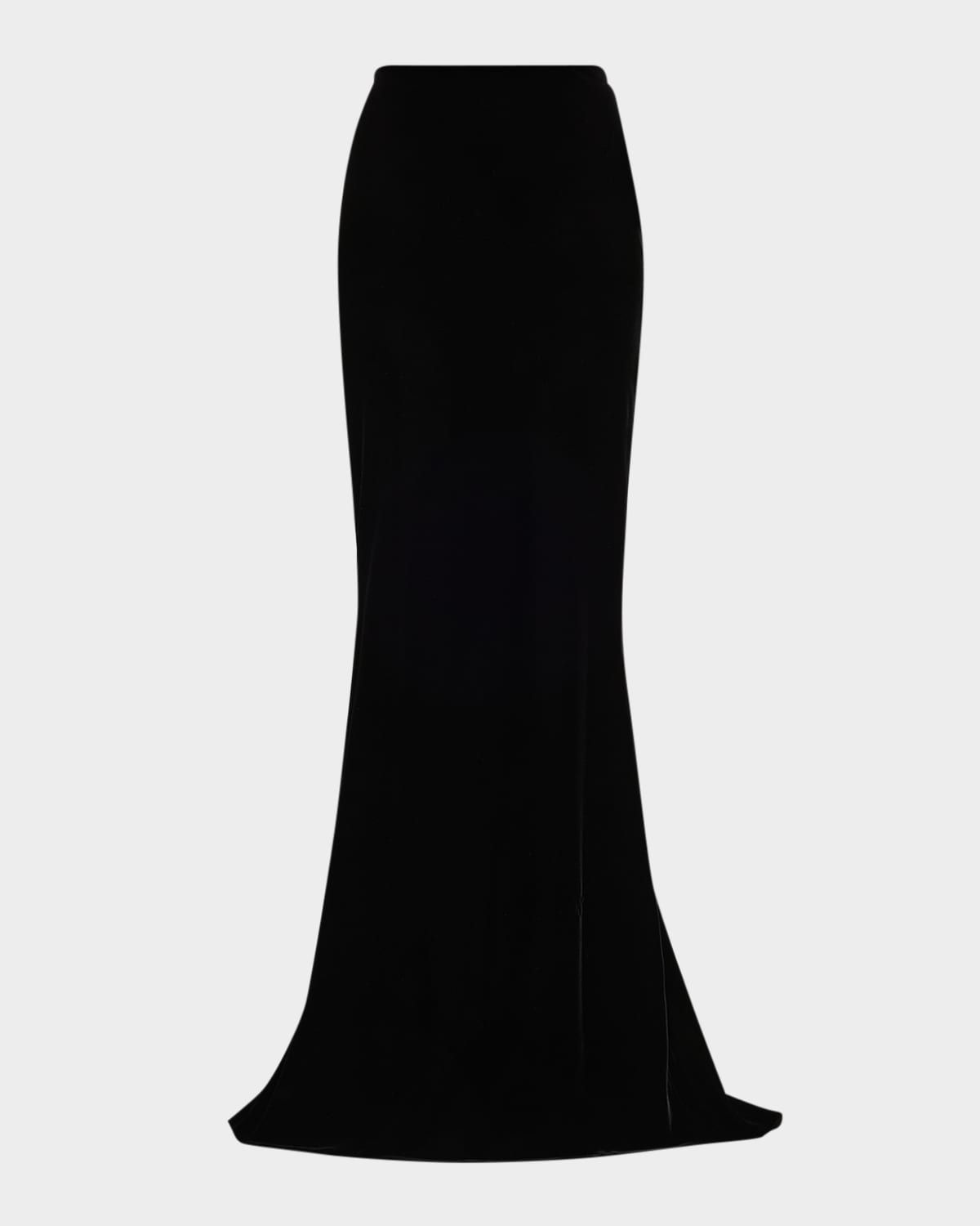 Velvet Maxi Trumpet Skirt