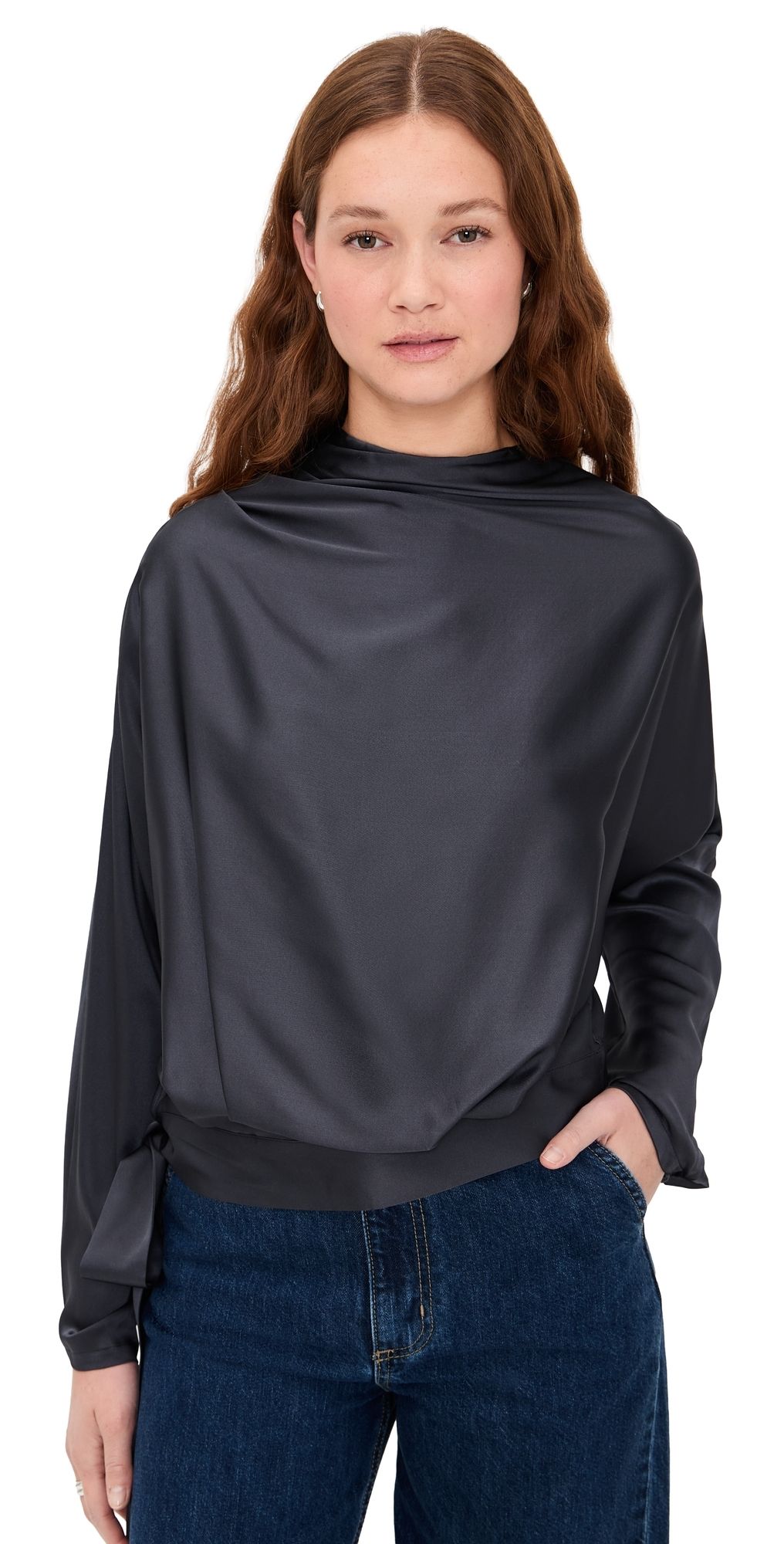 STAUD Phoebe Silk Top Nocturne 6