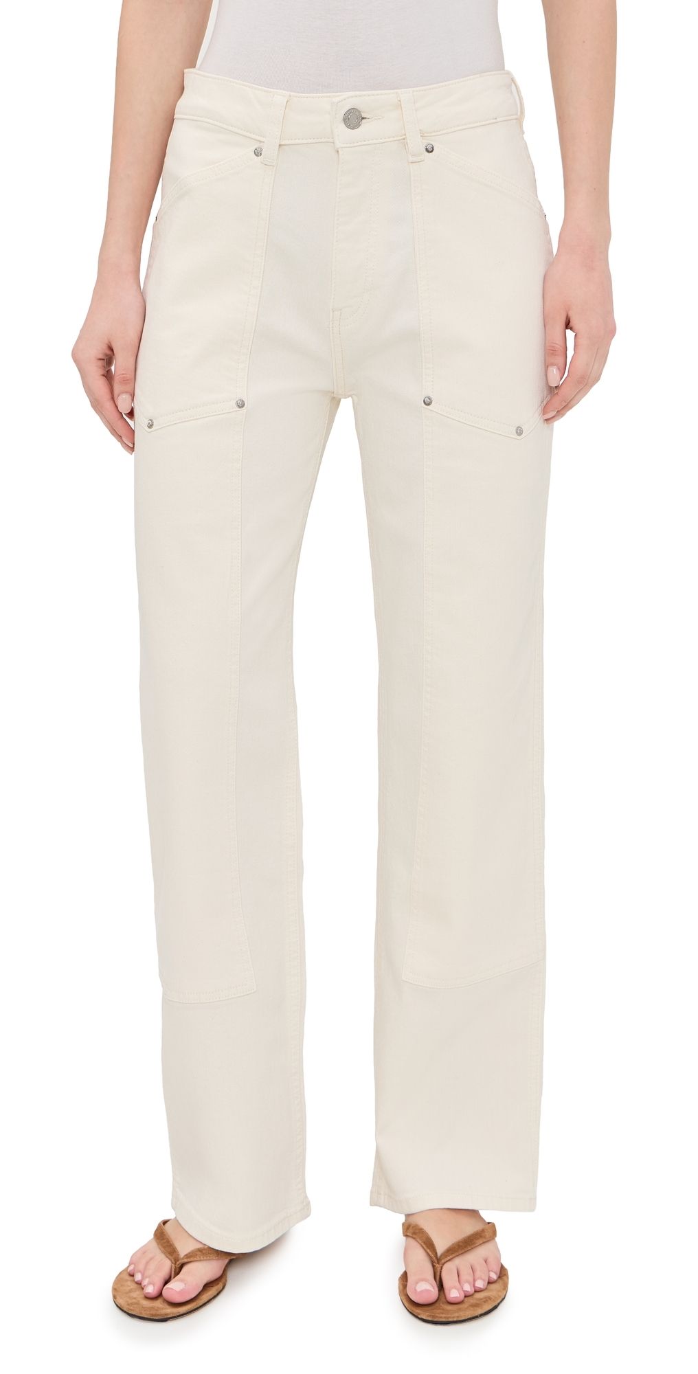 WARP + WEFT Sat Utility 90's Straight Jeans Ecru 26