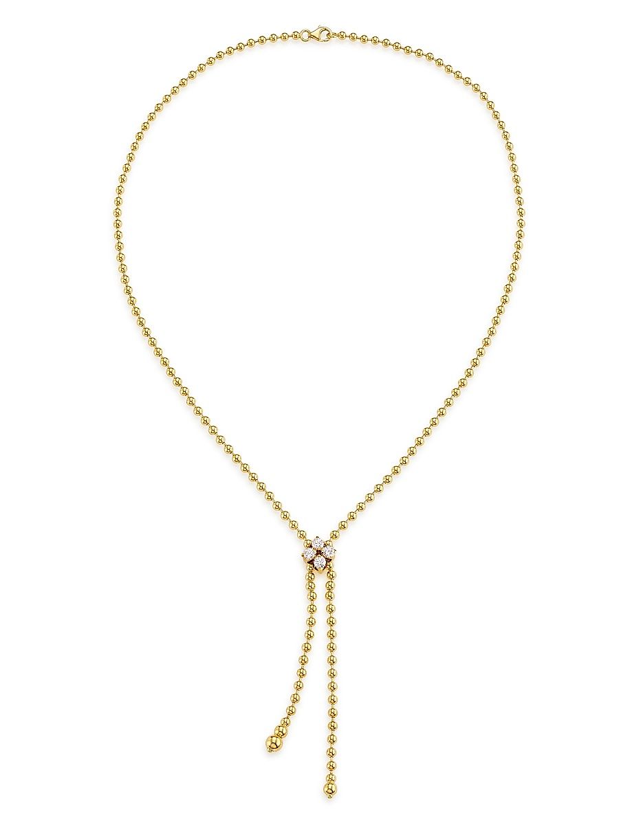 Women's Love In Verona 18K Yellow Gold & 0.65 TCW Diamond Bolo Necklace - Yellow