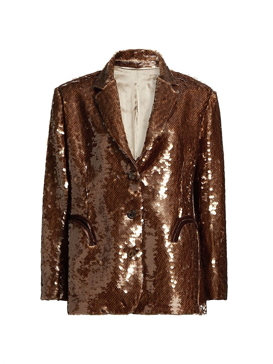 Women's Tarantella Chiller Sequined Blazer - Tan - Size 10