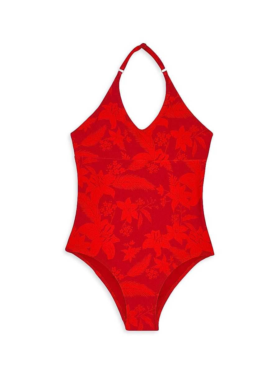 Baby Girl's, Little Girl's & Girl's Flower Power Swim Suit - Lipstick - Size 10