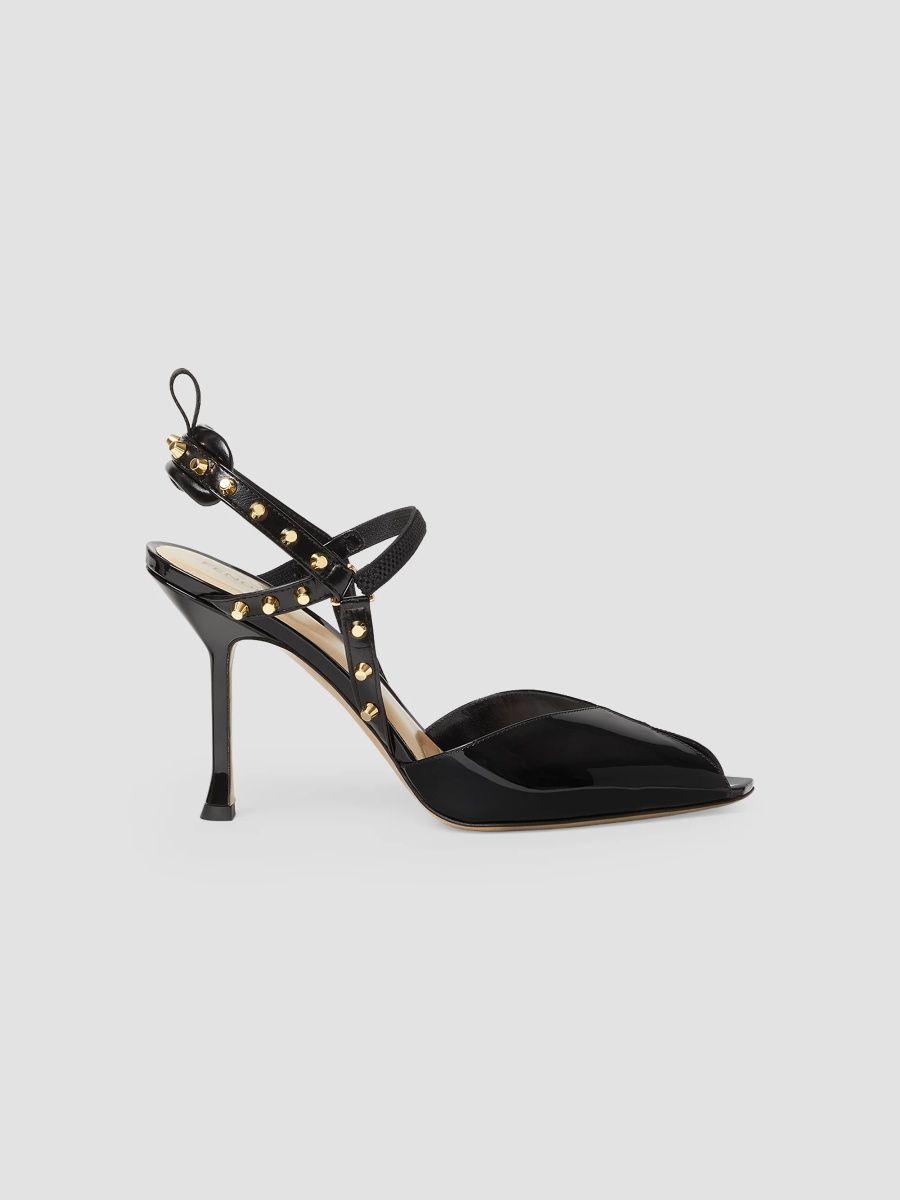 Women's Colibrì 95MM Patent Leather Slingback Pumps - Deep Black - Size 10