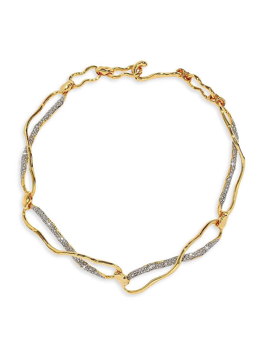 Women's Solanales Infinity Link 14K-Gold-Plated, Rhodium-Plated & Glass Crystal Necklace - Gold