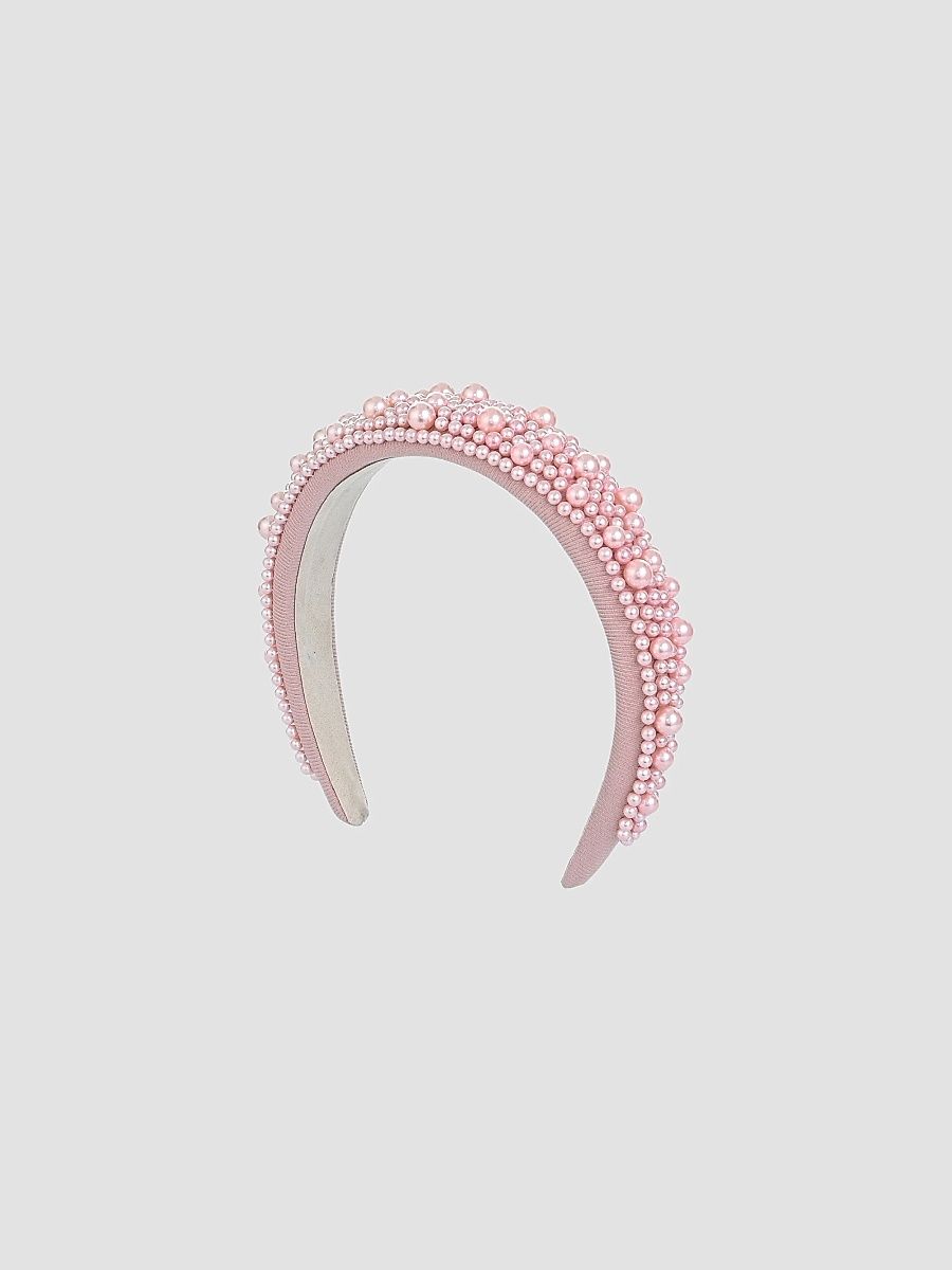 Pearl Embellished Headband - Pink