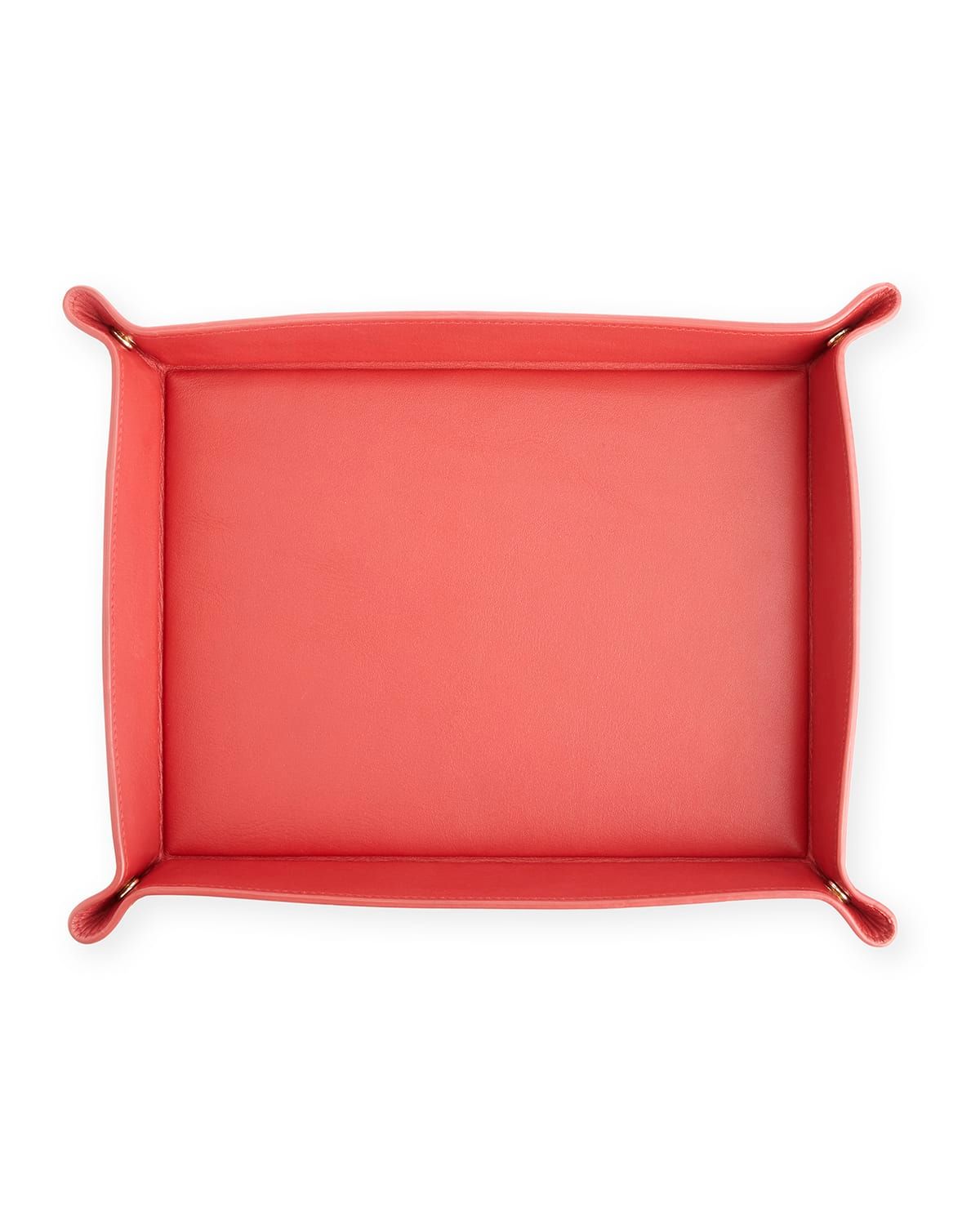 Monogrammed Large Catchall Leather Valet Tray