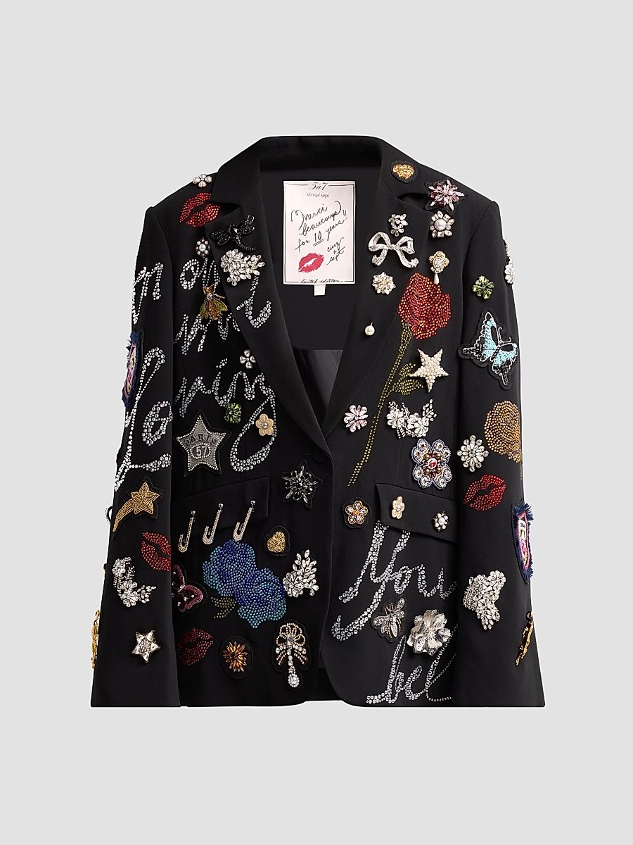 Women's Greatest Hits Kael Embellished Blazer - Black Multi - Size 0