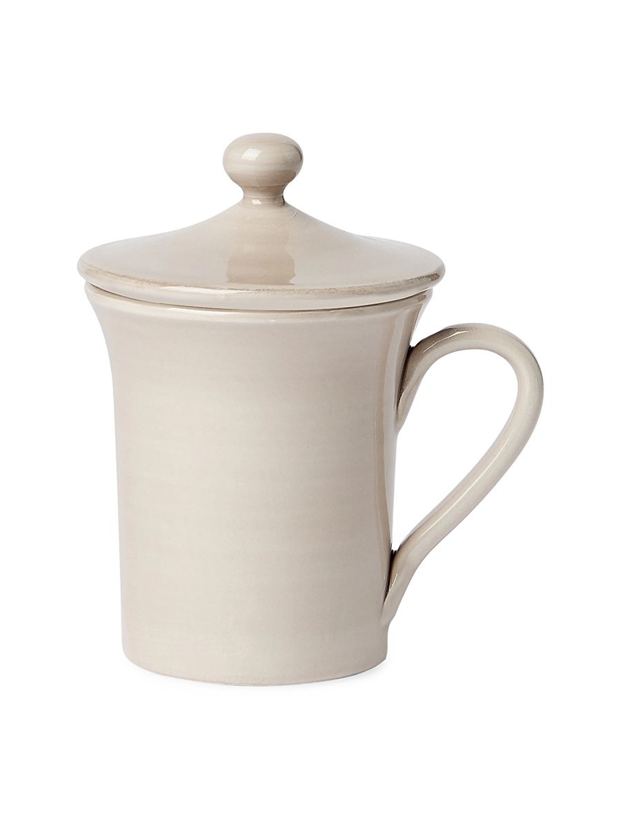 Ceramic Mug with Lid - Milk