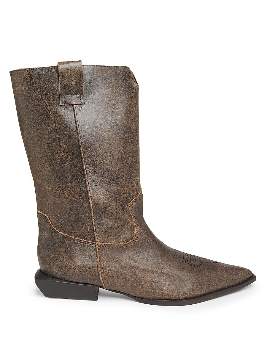 Women's Ashley 30MM Leather Boots - Black - Size 9.5