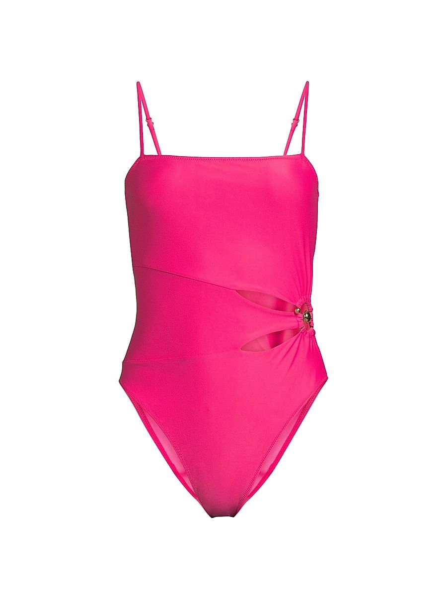 Women's Ravi Cut-Out One-Piece Swimsuit - Perfect Pink - Size Medium