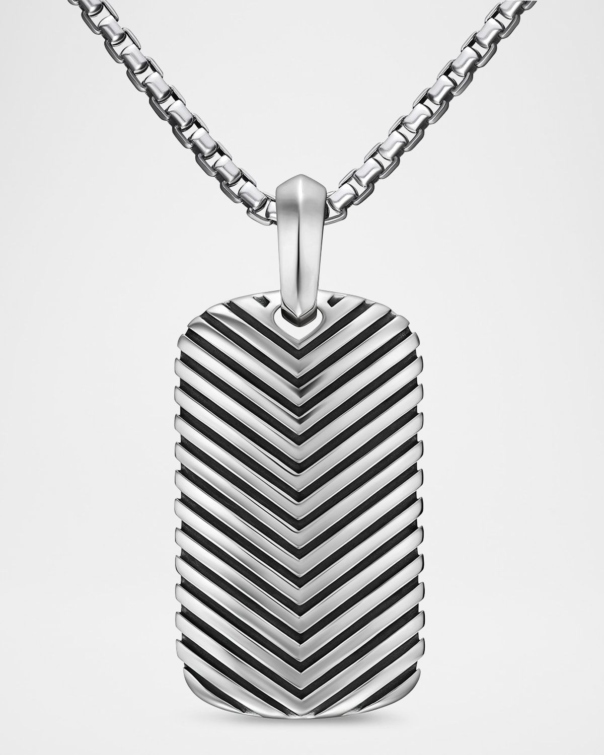 Men & apos;s Chevron Tag Enhancer in Silver, 34mm