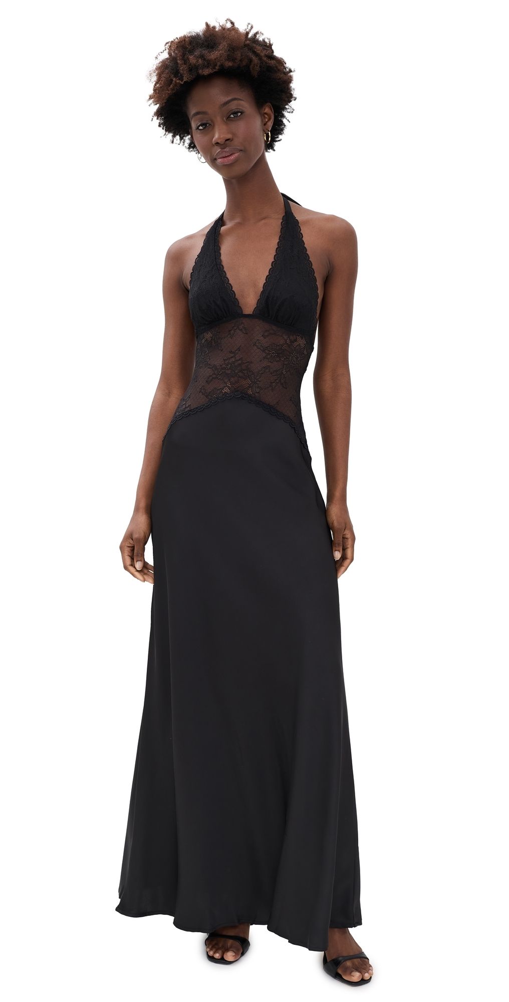 Runaway the Label Lilith Halter Maxi Dress Black S
