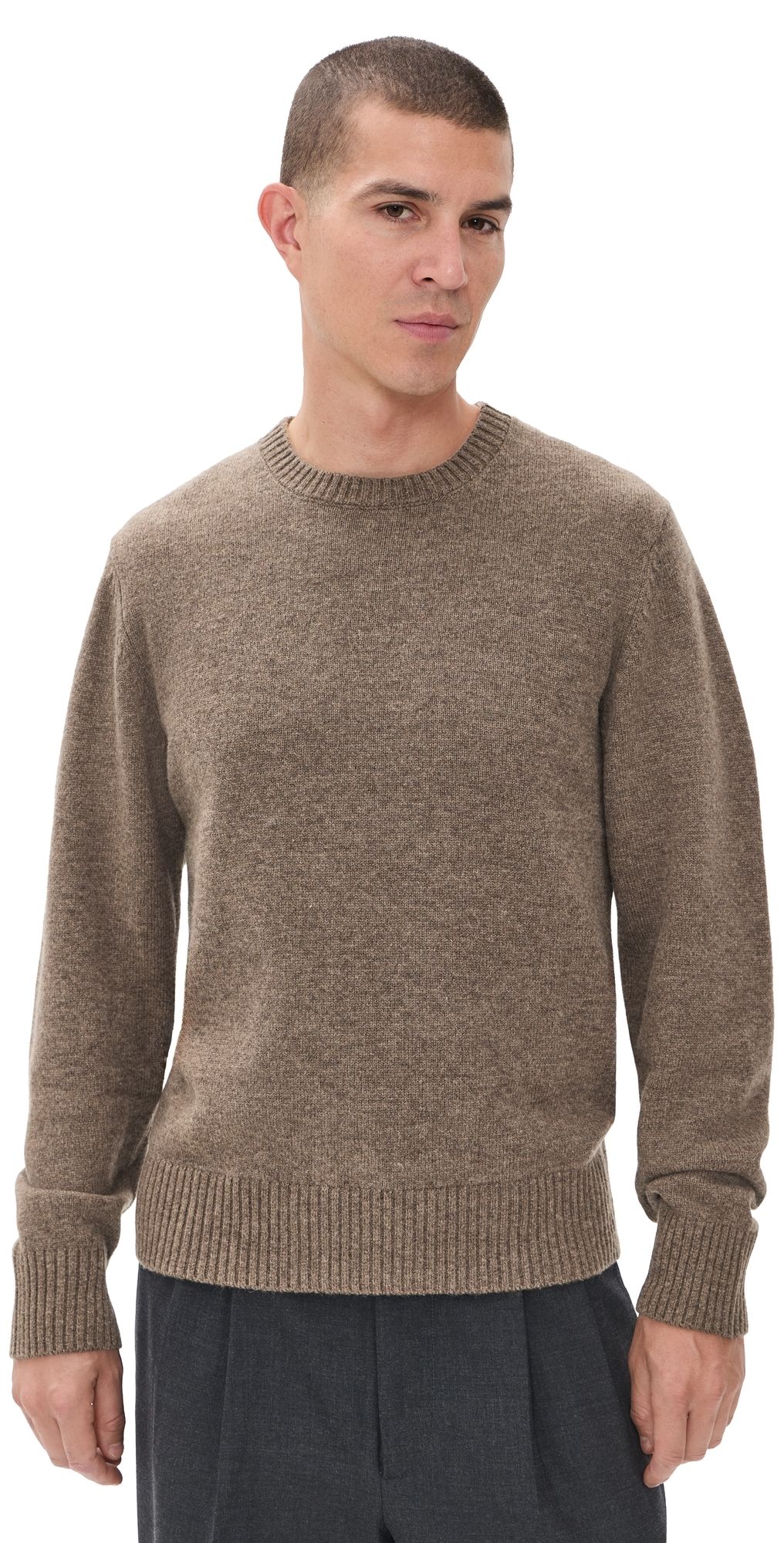 Officine Generale My Crew Sweater Heather Coffee S