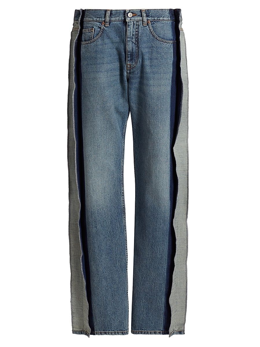 Women's Straight-Leg Paneled Jeans - Blue - Size 30