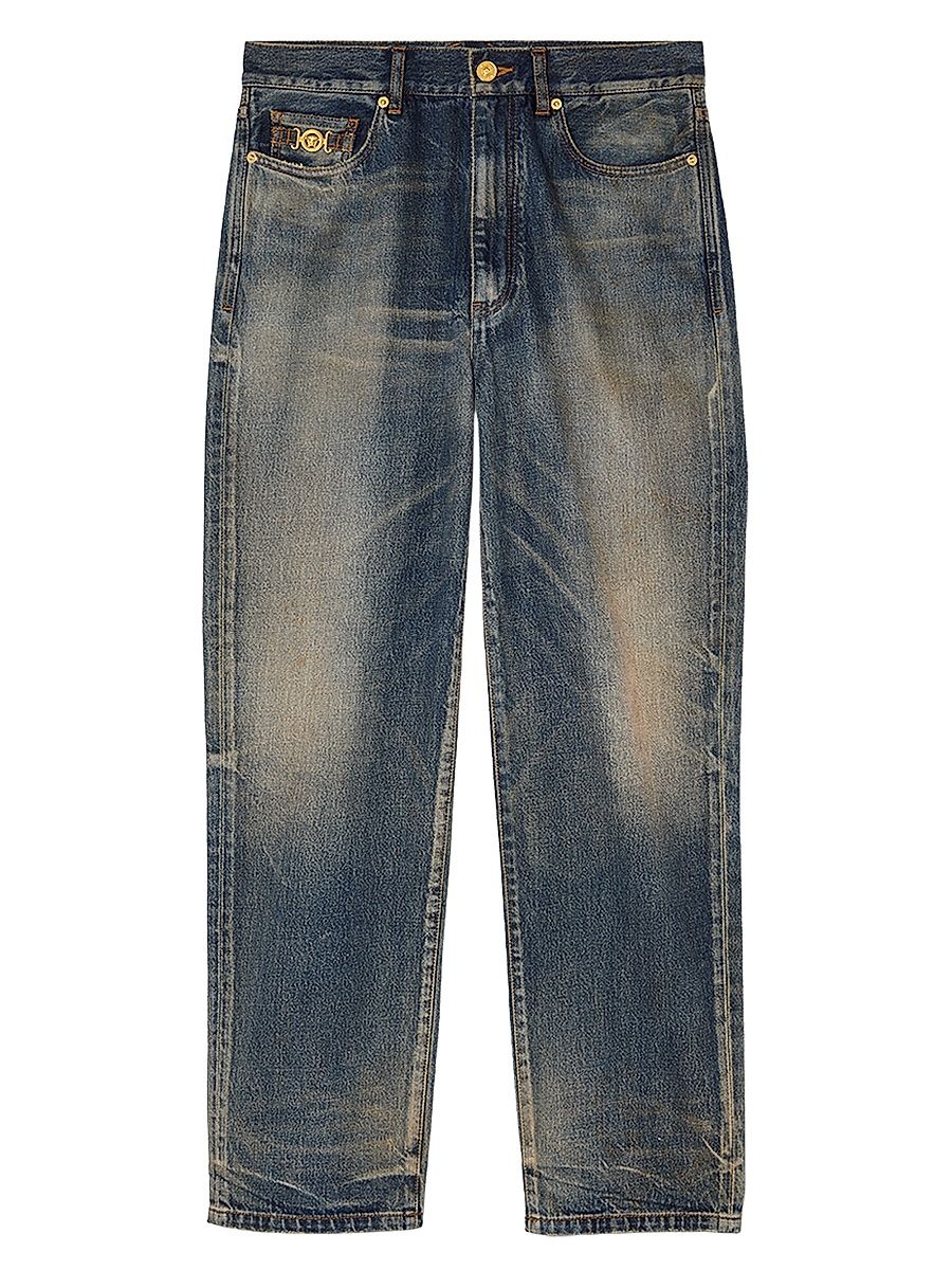 Men's Stop Wash Straight-Fit Jeans - Medium Blue - Size 40