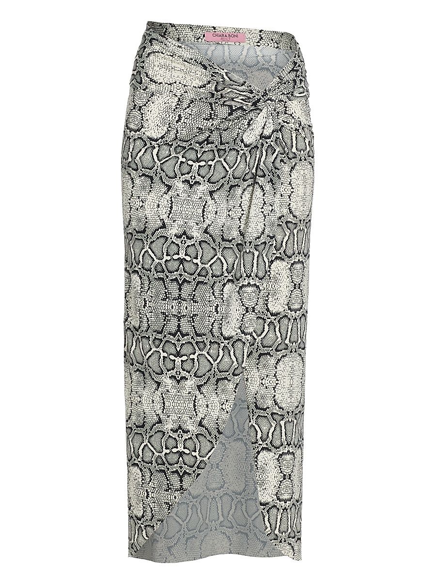 Women's Aza Snakeskin-Print Pareo - Urban Snake - Size XL