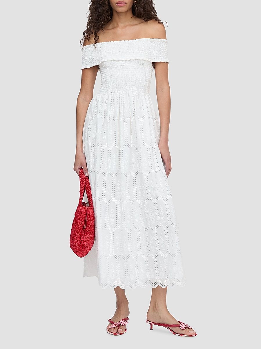 Women's The Marguerite Nap Dress - White Trellis Broderie - Size XXL