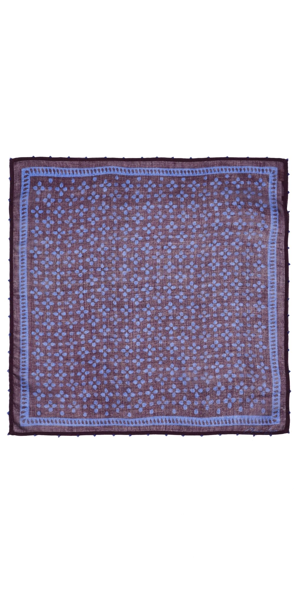 Chan Luu Beaded Floral Bandana Lapis One Size