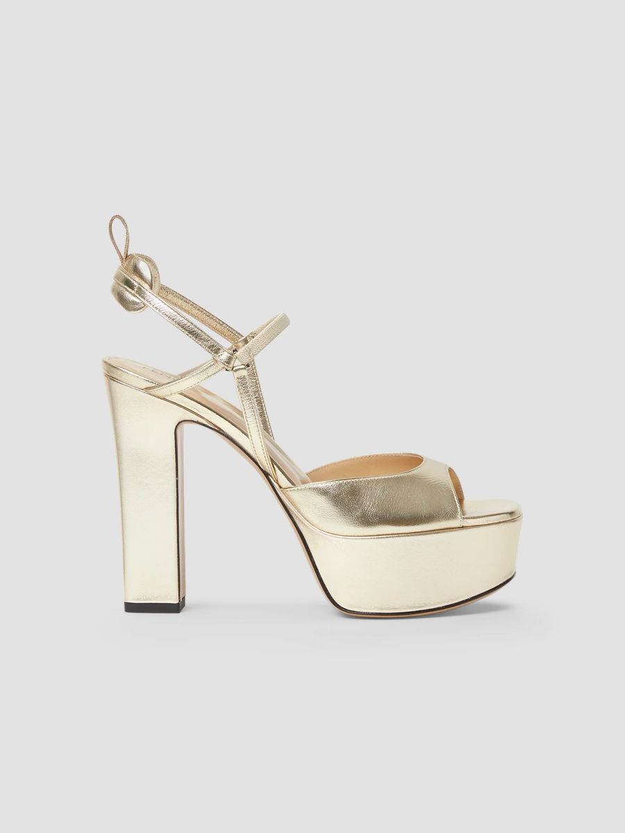 Women's Colibrì 125MM Leather Platform Sandals - Platinum - Size 6