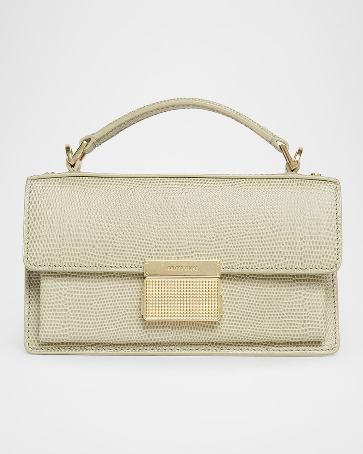 Venezia Small Lizard-Embossed Leather Crossbody Bag