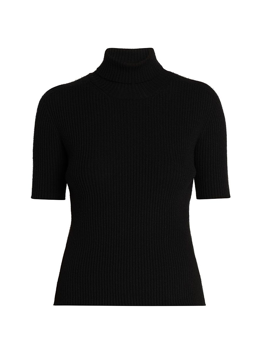 Women's Mock Turtleneck Knit Top - Black - Size 8