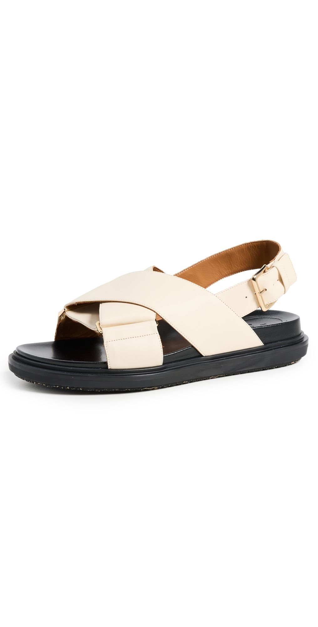 Marni Fussbett Crisscross Sandals Silk White 36.5