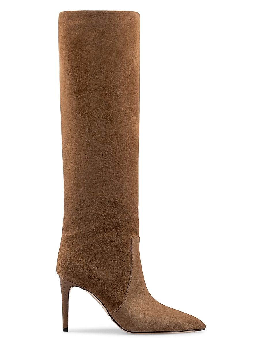 Women's 85MM Suede Knee-High Stiletto Boots - Sigaro - Size 11