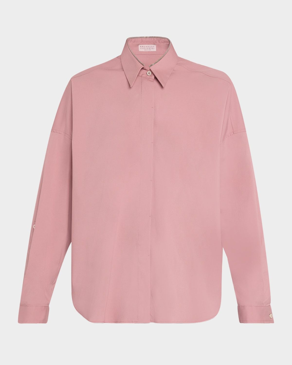 Monili Collar Cotton Popeline Shirt