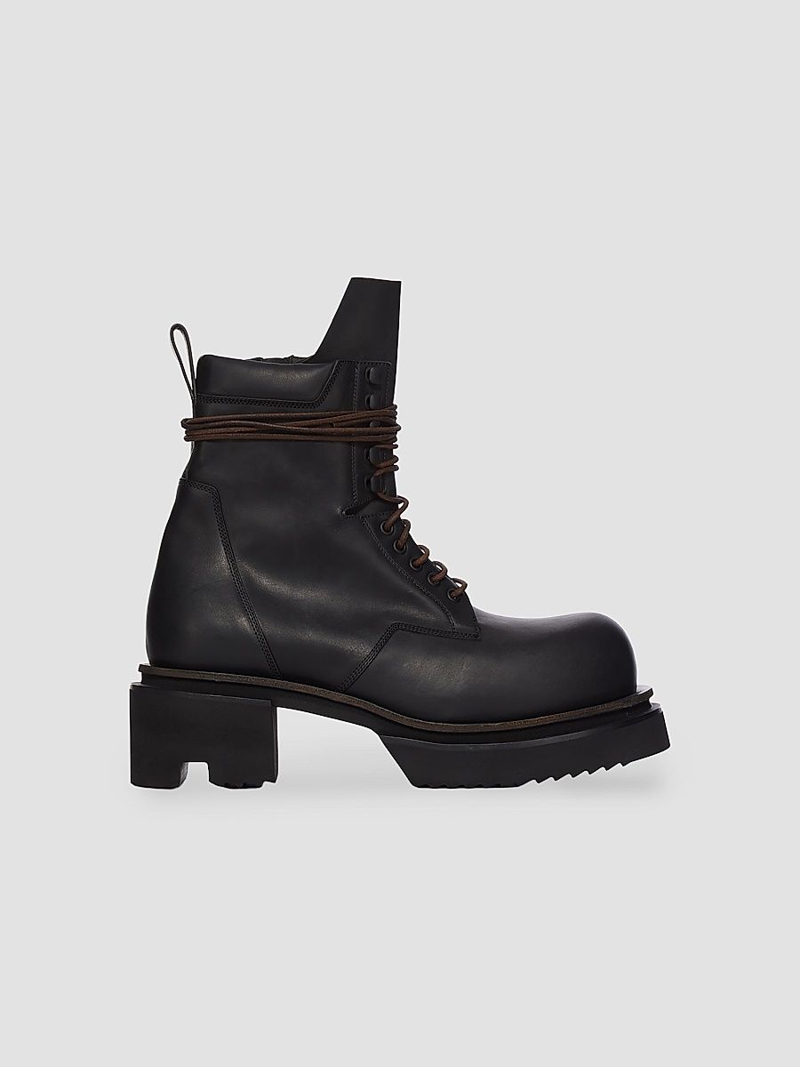 Men's Low Army Bogun Leather Boots - Black - Size 9
