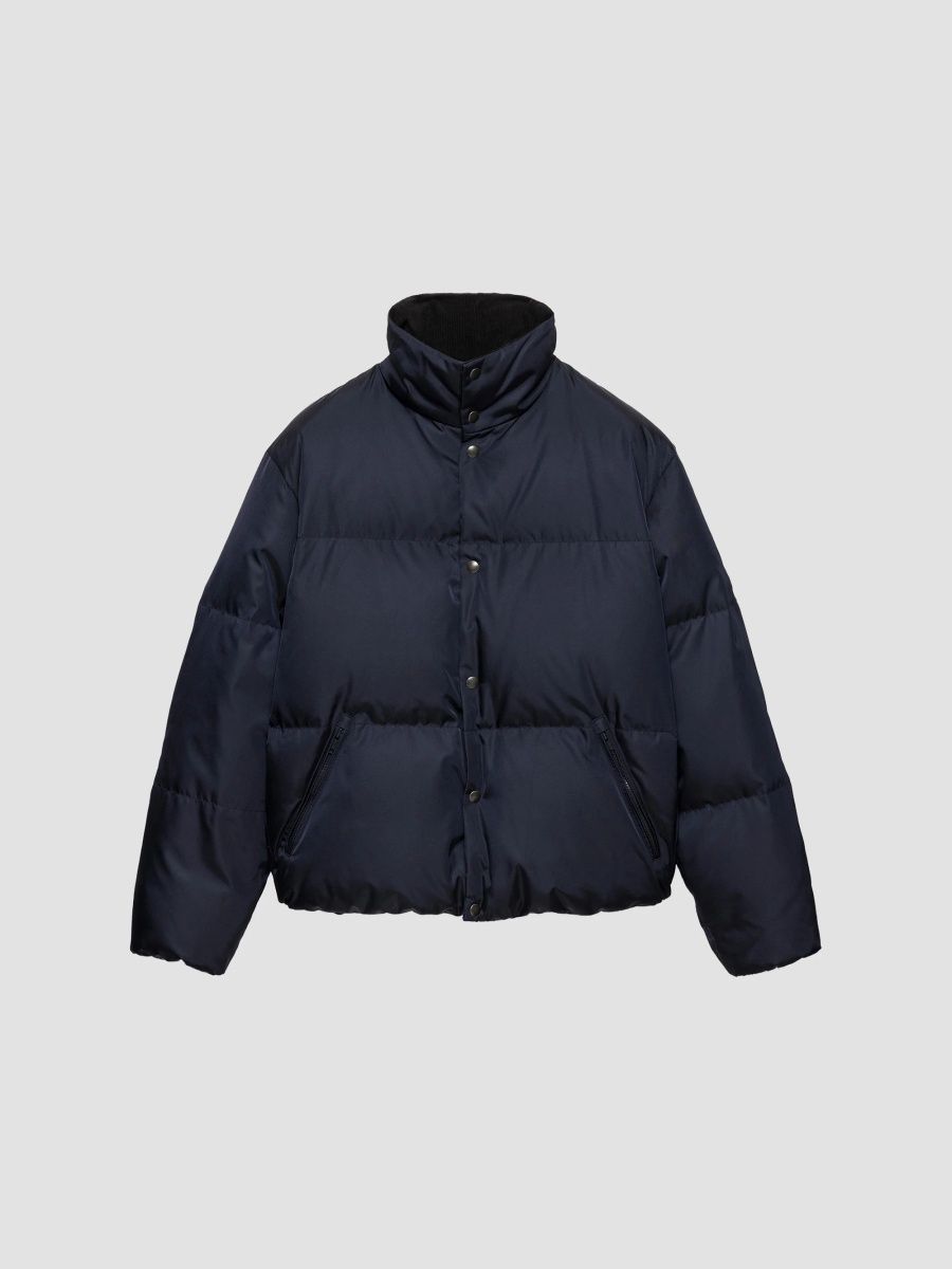Prada Men's Medium-Weight Re-Nylon Down Jacket - Blue - Size XL