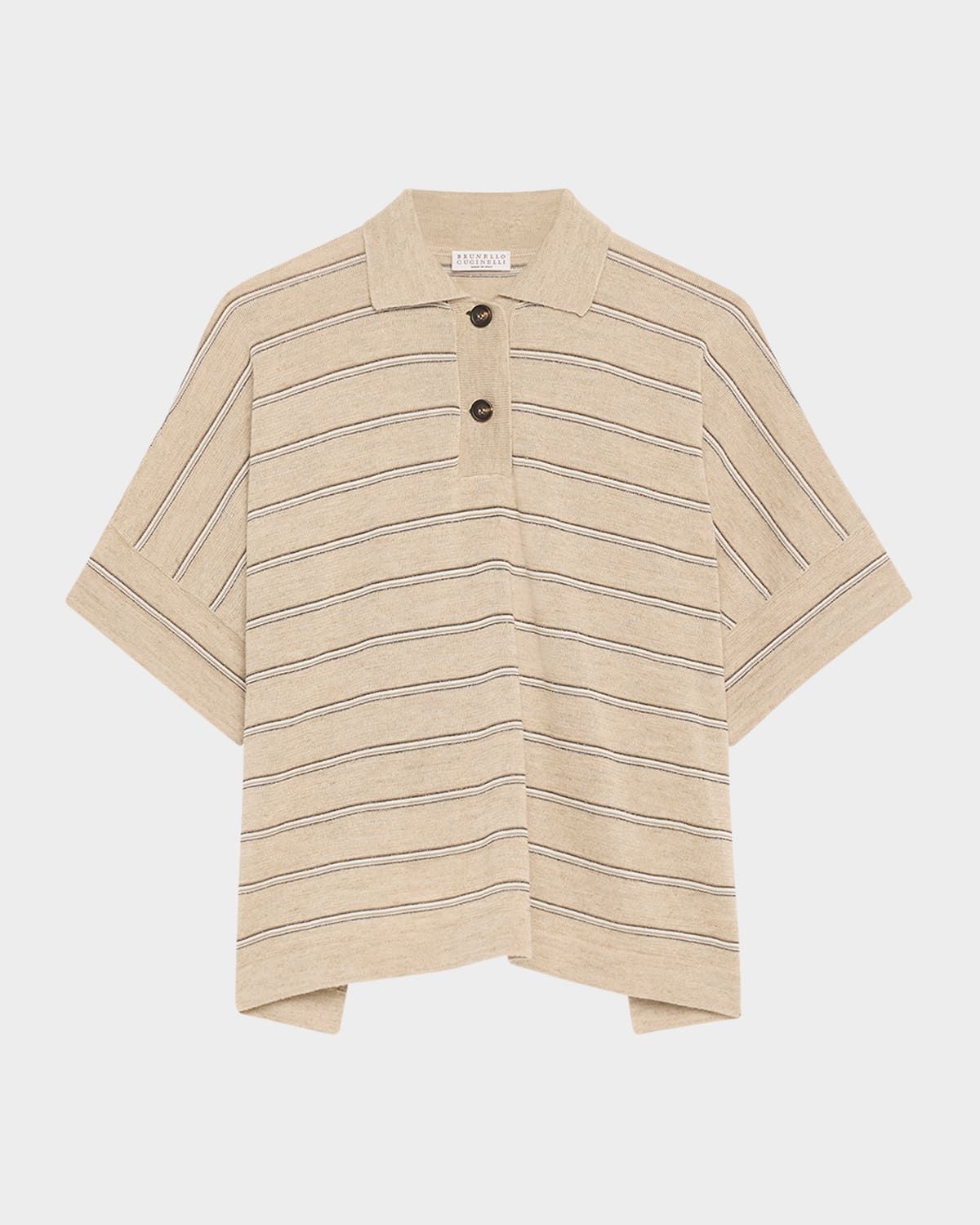 Striped Short-Sleeve Polo Shirt