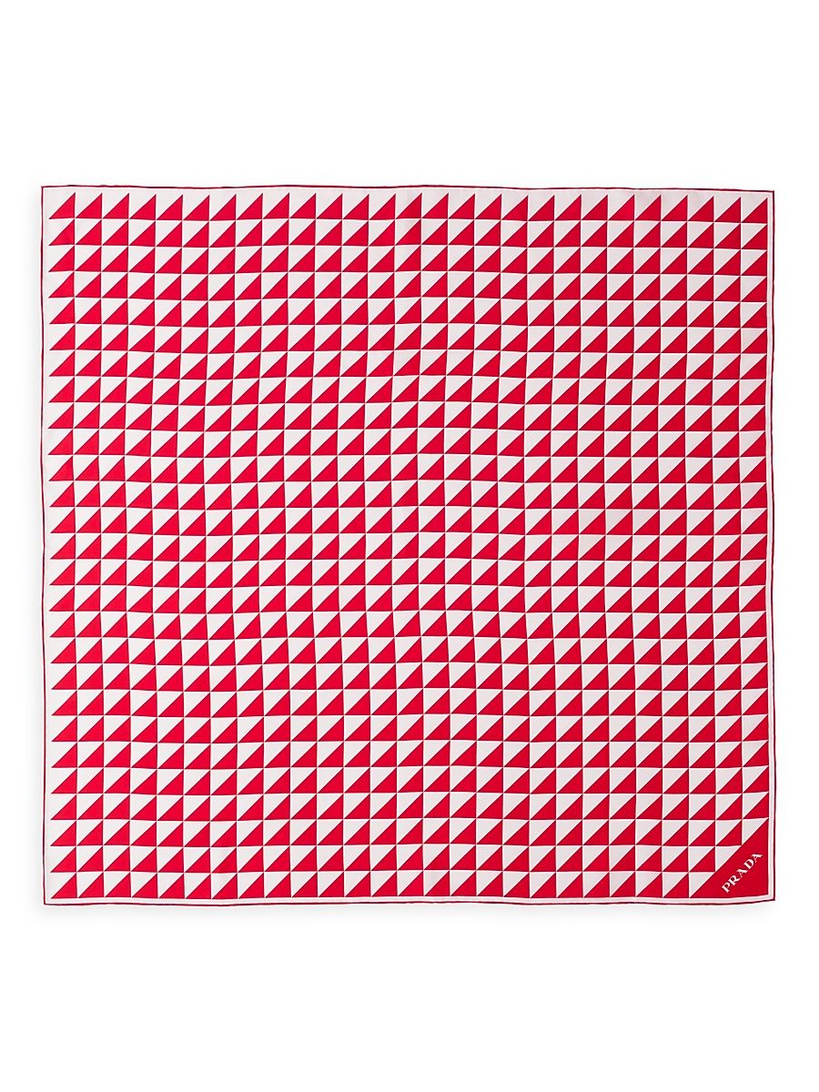 Women's Printed Silk Twill Scarf 90x90 - Red