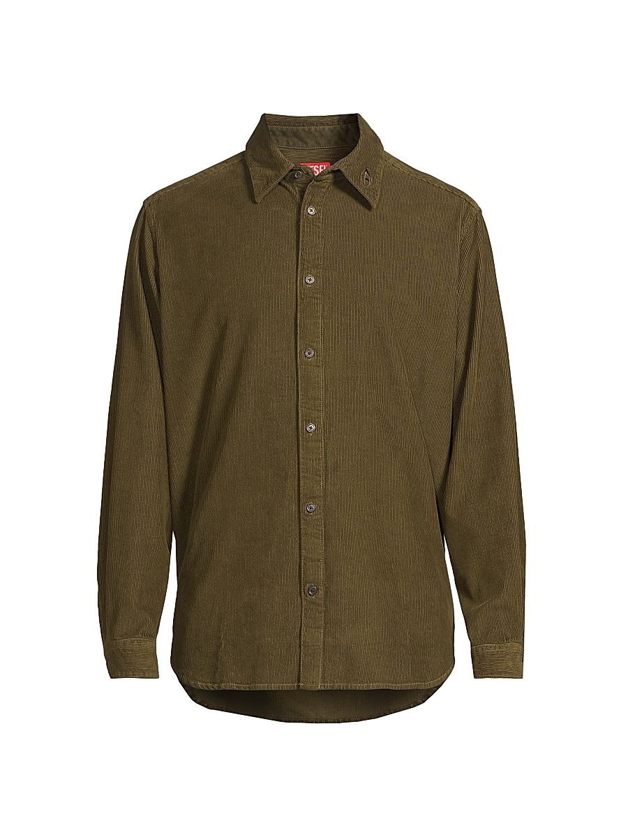 Men's Simply Corduroy Shirt - Green - Size 44