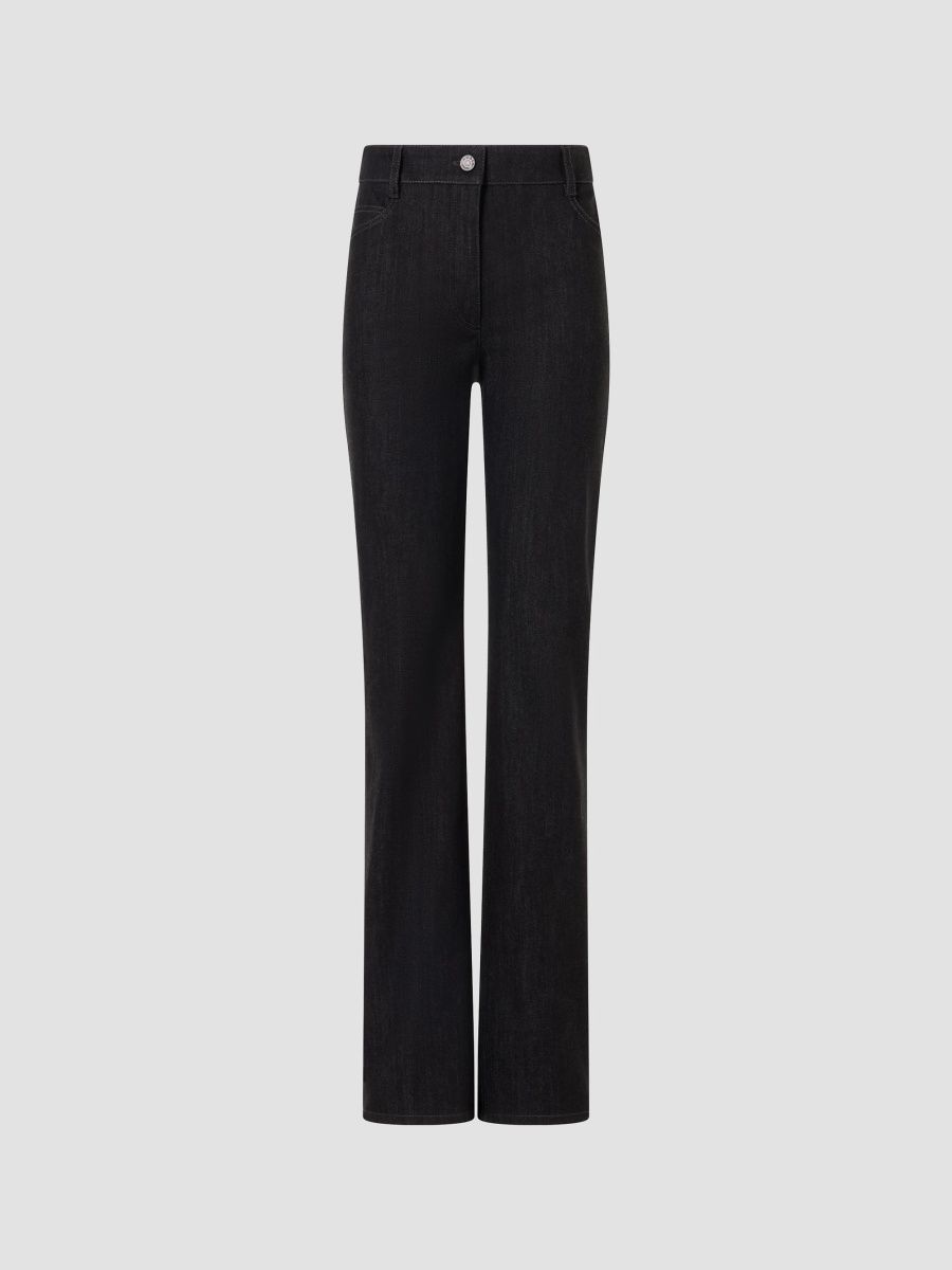 Akris punto Women's Chess High-Rise Straight Jeans - Black Denim - Size 16