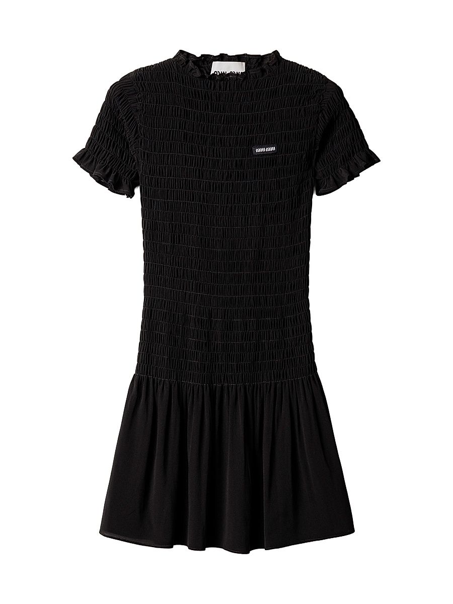 Women's Georgette Mini-Dress - Black - Size 6