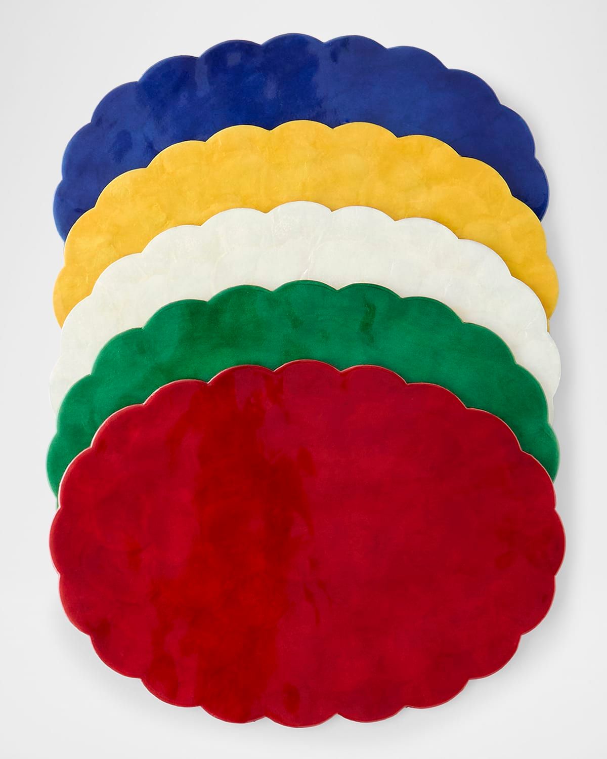 Four 19" x 13" Oval Capiz Shell Placemats