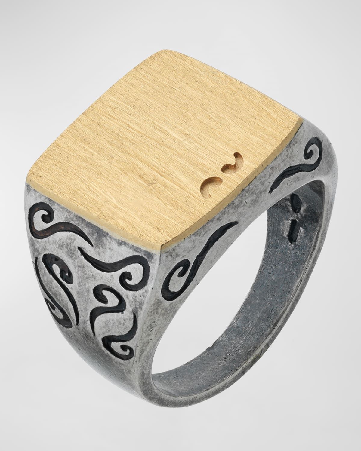 Men & apos;s Ara Square Signet Ring, Gold