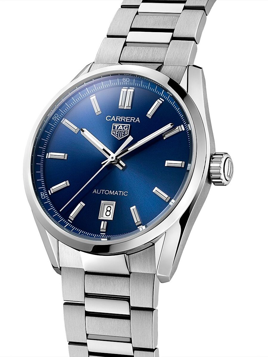 Carrera Stainless Steel & Blue Dial Automatic 39MM Bracelet Watch - Silver