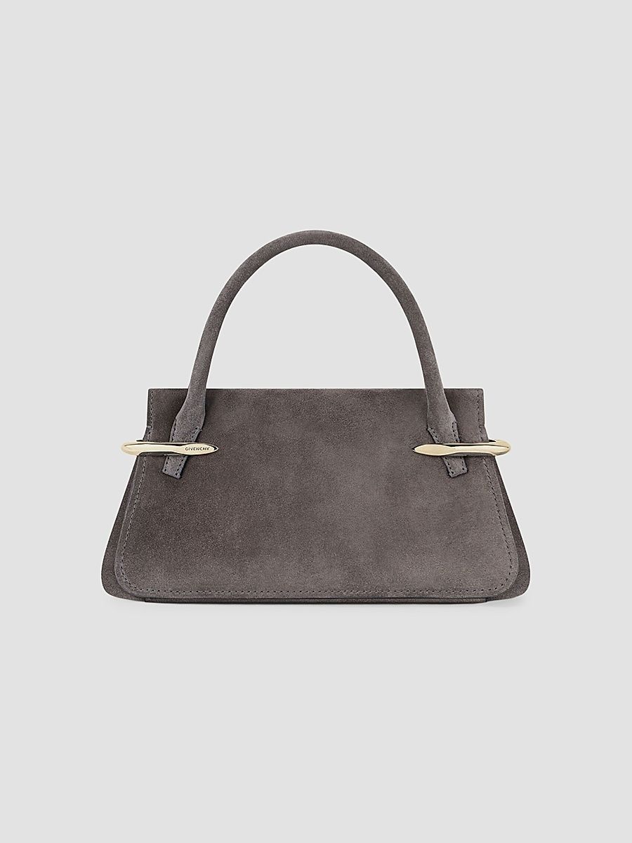 Givenchy Women's Medium Pinch Top Handle Bag in Suede Leather - Dark Grey