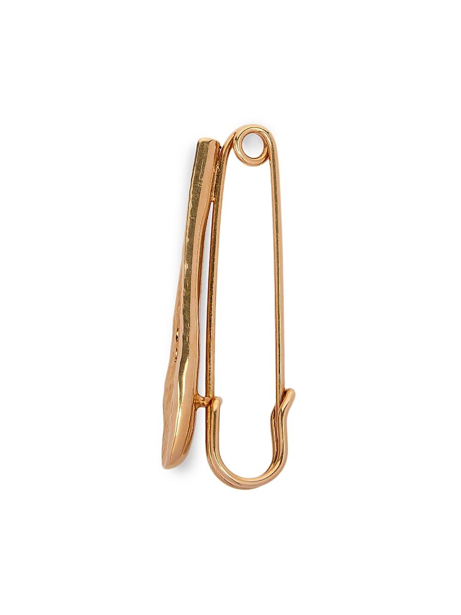 Men's Goldtone Safety Pin Brooch - Matte Gold