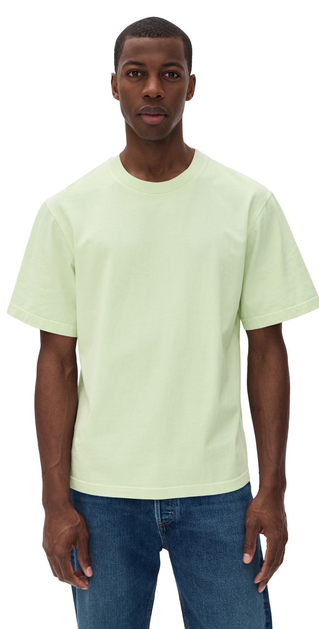 AGOLDE Asha Mock Neck Tee Mint Cream L