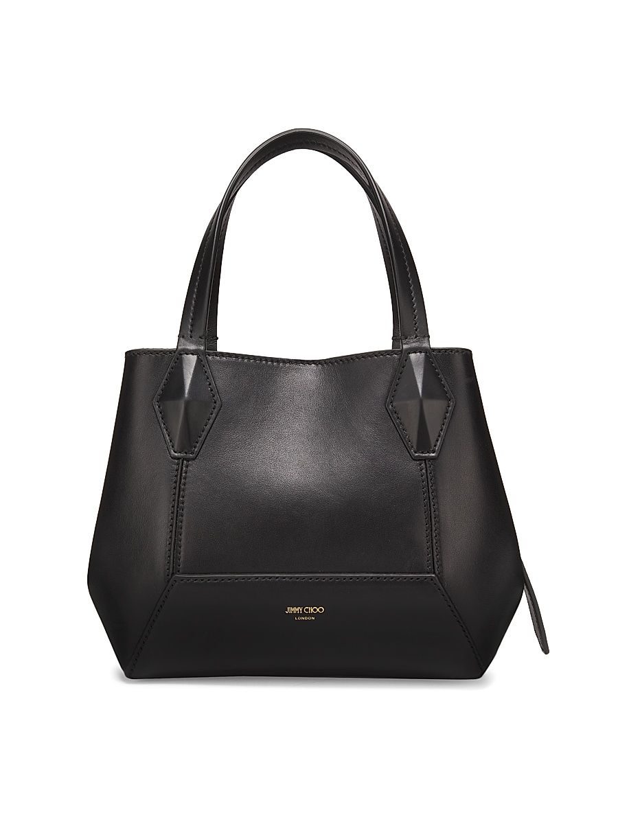 Women's Diamond Leather Tote Bag - Black