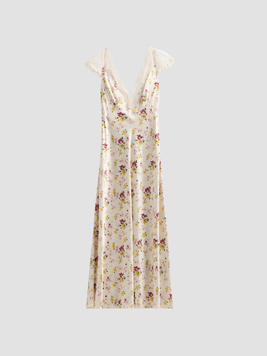 DÔEN Women's Corelia Floral Silk Maxi Dress - Sweetbriar Floral - Size XS